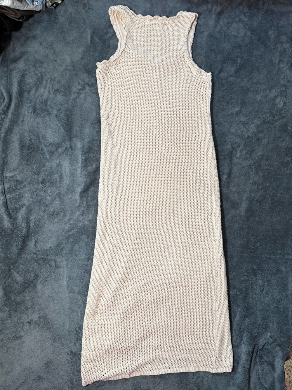 Z Supply Beige Open-Knit Sleeveless Midi Dress - Picture 3 of 4